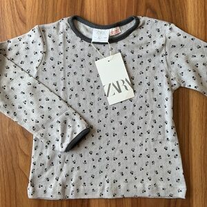 Zara 4Y Pointelle Floral Long Sleeve